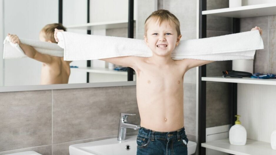 kid in bathroom