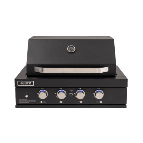 4 Burner Black Built-In BBQ 4 Burner BBQ - Temperature Gauge
