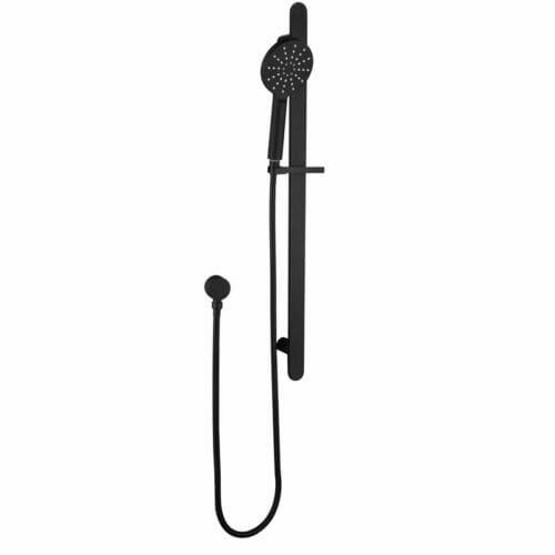 Sky Black Round Shower on Rail