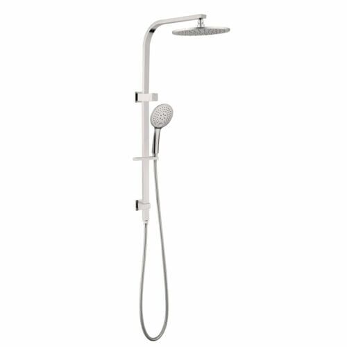 Celia/Bianca Brushed Nickel Twin Shower Round Celia/Bianca Brushed Nickel Twin Shower Set with Round design