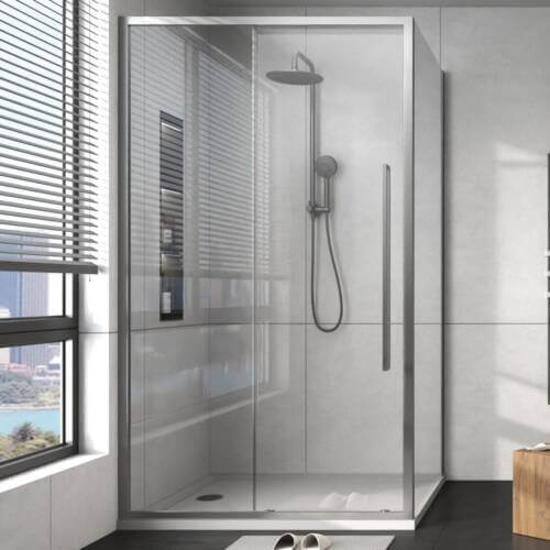 Alpine Sliding Door & Return Silver