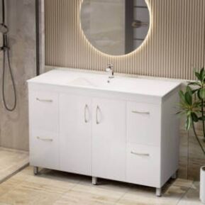 bathroom with 120cm pvc monica vanity unit