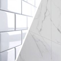 Comparison of pressed edge tiles and rectified edge tiles for wall and floor surfaces
