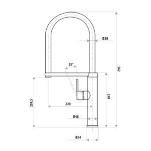 Elle Elite Stainless Steel Sink Mixer Specs