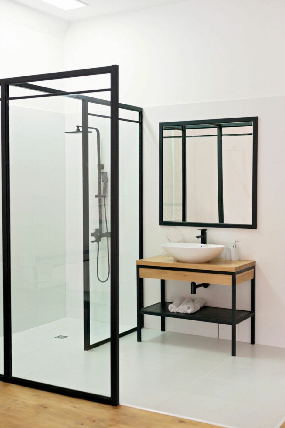 black shower screens perth