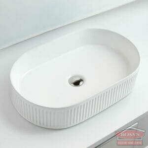 Olympic Fluted Vessel White Installation
