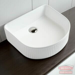 Quadrant Fluted Vessel White Installation