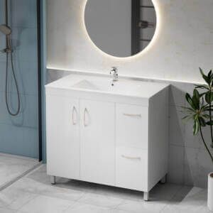 bathroom with 90cm right-hand drawer monica vanity unit