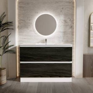 espresso roast drawer front vanity in bathroom