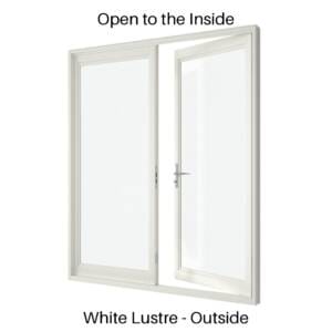 Double Hinged Door White Lustre Outside