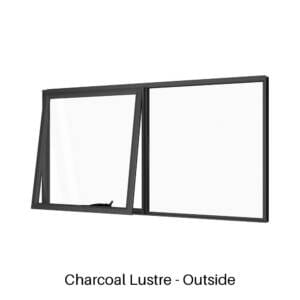 Single Awning With Fixed Lite Charcoal Lustre Outside