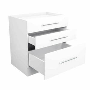 BD80-3-open 3-Drawer Base Cabinet open drawers 80cm