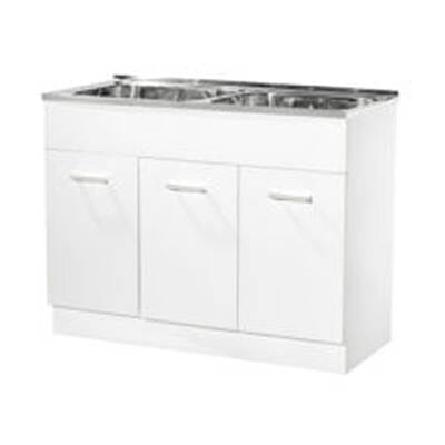 PVC Double Sink Laundry Cabinet